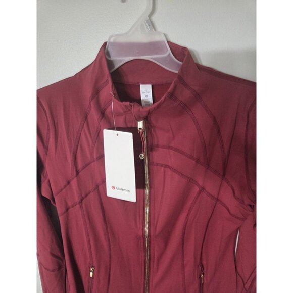 Lululemon Burgundy Define Jacket Gold Zipper Size 12 - Picture 5 of 10